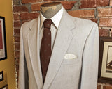 1970s-80s Vintage Men's Linen Look Suit Jacket / Blazer / Sport Coat WFF by Farah - Size 42 (LARGE)