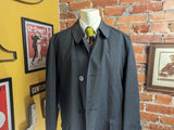 1960s Men's Vintage Raincoat Black, Brown & Red Plaid Rain and Stain Repellent Overcoat Rainchex by Gleneagles - Size 40 L (MEDIUM)