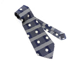 1980s-90s COUNTESS MARA All Silk Tie Men's Vintage Blue & Silver Necktie with polka-dot designs Made in U.S.A. by Countess Mara