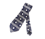 1980s-90s COUNTESS MARA All Silk Tie Men's Vintage Blue & Silver Necktie with polka-dot designs Made in U.S.A. by Countess Mara