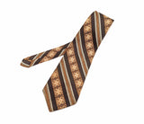 1960s-70s Mod Brown & Orange Tie Mad Men Era Mid Century Modern Men's Vintage Polyester Necktie