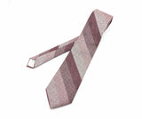 1970s-80s Vintage Pink Striped Tie Knit Wool-Look Men's Vintage Necktie Woolcrofter by Wembley