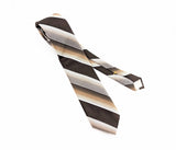 1970s DON LOPER Tie Men's Vintage Brown Striped Polyester Disco Era Necktie by Don Loper Beverly Hills California