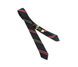 1950s Super Skinny TOWNCRAFT Tie Narrow Mad Men Era Mid Century Modern Men's Vintage Black, Red & Green Striped Necktie by Penney's