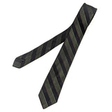 1960s MOD Super Skinny Tie Vintage Men's Narrow Black & Green Striped Mad Men Era Mid Century Modern Necktie