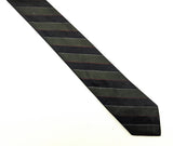 1960s MOD Super Skinny Tie Vintage Men's Narrow Black & Green Striped Mad Men Era Mid Century Modern Necktie