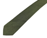 1950s-60s Skinny Green Necktie Men's Vintage Narrow Mad Men Era Green & Black Woven Sharkskin Necktie