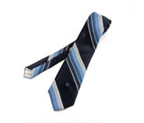 1970s PIERRE CARDIN Tie Men's Vintage Blue Striped 100% Imported Polyester Necktie by Pierre Cardin Paris, New York