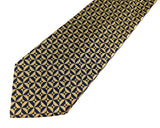 1970s Oleg Cassini Tie Men's Vintage Wide Navy Blue & Gold Woven Polyester Disco Era Necktie Oleg Cassini by BURMA