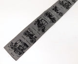 1950s ROOSTER Antique Car Necktie Vintage Square Bottom Men's All Cotton Skinny Necktie with Hand Printed Early Automobile Designs