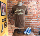 1990s Vintage "I Got Your TICKETS To The GUN SHOW" Muscle T-Shirt Brown - Size Medium