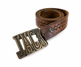 1970s JACK Belt Buckle Antiqued Brass Large Cast Metal Vintage Men's Western Style Belt Buckle with name "Jack" by The CHAD Mfg. Corp Denver