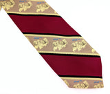 1970s Wide Mount Rushmore Tie Men's Vintage Disco Era Red Textured 100% Polyester Necktie with diagonal bands Mt. Rushmore by John Frederics