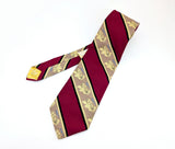 1970s Wide Mount Rushmore Tie Men's Vintage Disco Era Red Textured 100% Polyester Necktie with diagonal bands Mt. Rushmore by John Frederics
