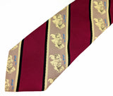 1970s Wide Mount Rushmore Tie Men's Vintage Disco Era Red Textured 100% Polyester Necktie with diagonal bands Mt. Rushmore by John Frederics