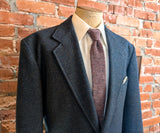 1990s Vintage PENDLETON Suit Jacket Men's Blue, Black & Tan Tweed 100% Pure Virgin Wool Blazer / Sport Coat - Size 44 Long (LARGE)