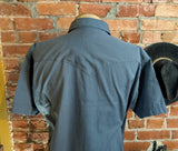 1980s Vintage Flying R Ranchwear Gray Western Shirt Men's Cowboy Style Short Sleeve Pearl Snap Shirt by Ruddock Mfg. Co. - Size XL Tall