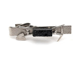 1960s-70s Coal Miner Tie Clip Vintage Men's Silver Tone Metal Novelty Tie Clasp / Tie Bar with Coal Prospector Shovel, Pick & Lump of Coal!