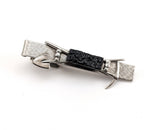 1960s-70s Coal Miner Tie Clip Vintage Men's Silver Tone Metal Novelty Tie Clasp / Tie Bar with Coal Prospector Shovel, Pick & Lump of Coal!