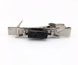 1960s-70s Coal Miner Tie Clip Vintage Men's Silver Tone Metal Novelty Tie Clasp / Tie Bar with Coal Prospector Shovel, Pick & Lump of Coal!