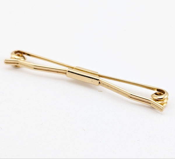 1950s-60s Gold Collar Bar Mad Men Era Men's Vintage Mid Century Clip on Collar Stay