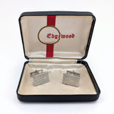 1950s Silver Star Cufflinks Men's Vintage Mad Men Era Mid Century Silver Tone Cufflink set with Star designs in box by Edgewood