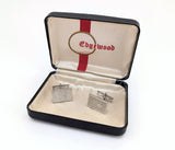 1950s Silver Star Cufflinks Men's Vintage Mad Men Era Mid Century Silver Tone Cufflink set with Star designs in box by Edgewood
