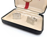 1950s Silver Star Cufflinks Men's Vintage Mad Men Era Mid Century Silver Tone Cufflink set with Star designs in box by Edgewood
