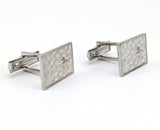 1950s Silver Star Cufflinks Men's Vintage Mad Men Era Mid Century Silver Tone Cufflink set with Star designs in box by Edgewood