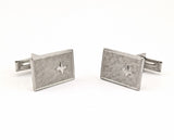 1950s Silver Star Cufflinks Men's Vintage Mad Men Era Mid Century Silver Tone Cufflink set with Star designs in box by Edgewood