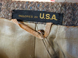 1970s Vintage 100% Pure Wool Tweed Suit Jacket Men's Gray, Brown & Blue Sport Coat with leather elbow patches by Gentry - Size 40R (MEDIUM)
