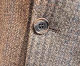 1970s Vintage 100% Pure Wool Tweed Suit Jacket Men's Gray, Brown & Blue Sport Coat with leather elbow patches by Gentry - Size 40R (MEDIUM)
