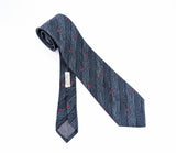 1970s GIORGIO ARMANI 100% Silk Men's Necktie Vintage Blue & Red High Fashion Couture Tie Made in Italy by Giorgio Armani