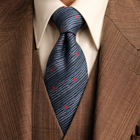 1970s GIORGIO ARMANI 100% Silk Men's Necktie Vintage Blue & Red High Fashion Couture Tie Made in Italy by Giorgio Armani