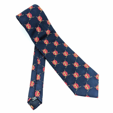 1970s IIHF Hockey Tie Vintage 100% Silk Seide International Ice Hockey Federation Necktie Hockey Sticks & Globe Made in Italy Mantero Como