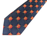 1970s IIHF Hockey Tie Vintage 100% Silk Seide International Ice Hockey Federation Necktie Hockey Sticks & Globe Made in Italy Mantero Como