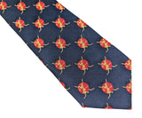 1970s IIHF Hockey Tie Vintage 100% Silk Seide International Ice Hockey Federation Necktie Hockey Sticks & Globe Made in Italy Mantero Como