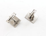 1950s-60s Sportsman Cufflinks Men's Vintage Mad Men Era Silver Tone Metal Cufflink Set with Hunter or Fisher designs