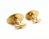 1970s Antique Car Cufflinks Men's Vintage Gold Tone Metal Cufflink Set with enameled Antique Automobile designs on white background by Avon