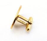 1970s Antique Car Cufflinks Men's Vintage Gold Tone Metal Cufflink Set with enameled Antique Automobile designs on white background by Avon