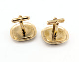 1950s-60s Centurion Cufflinks Mad Men Era Vintage Men's Gold Tone Metal Cufflinks with Copper Reverse Painted Centurion Head / Bust Design