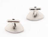 1960s Keyhole Cufflinks Set Mid Century Modern Silver Tone Metal Cufflinks with Antique Skeleton Key Hole designs by HICKOK