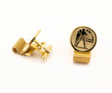 1960s AQUARIUS Zodiac Cufflinks Large Men's Vintage Gold Tone Metal Wrap-a-round Cuff Link Set with Aquarius Water Carrier Design by Dante