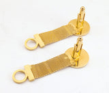 1960s AQUARIUS Zodiac Cufflinks Large Men's Vintage Gold Tone Metal Wrap-a-round Cuff Link Set with Aquarius Water Carrier Design by Dante