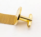 1960s AQUARIUS Zodiac Cufflinks Large Men's Vintage Gold Tone Metal Wrap-a-round Cuff Link Set with Aquarius Water Carrier Design by Dante