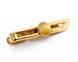 1960s ANSON Tie Clip / Tie Clasp Gold Tone Mad Men Era Mid Century Men's Vintage Tie Bar with Natural Agate Stone by Anson