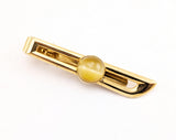 1960s ANSON Tie Clip / Tie Clasp Gold Tone Mad Men Era Mid Century Men's Vintage Tie Bar with Natural Agate Stone by Anson