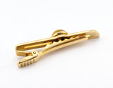 1960s ANSON Tie Clip / Tie Clasp Gold Tone Mad Men Era Mid Century Men's Vintage Tie Bar with Natural Agate Stone by Anson