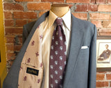 1970s Gray Polyester Suit Jacket Vintage Men's Woven Textured Grey Sport Coat labeled The JCPenney Comfort Blazer - Size 46 Long (XL)