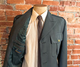 1970s U.S. Military Officer's Uniform Vintage Men's Green Polyester United States Army Jacket by Patriot Weintraub Bros. - Size 40L (MEDIUM)
